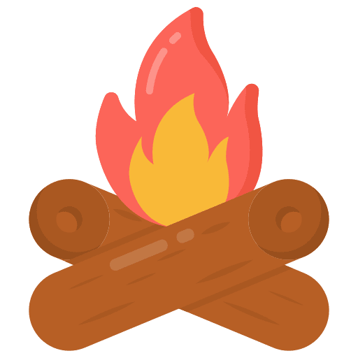 Bonfire wood flame camping icon