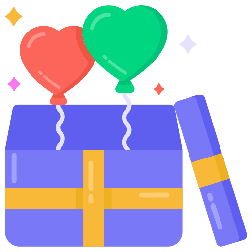 Gift ribbon surprise birthday and party icon