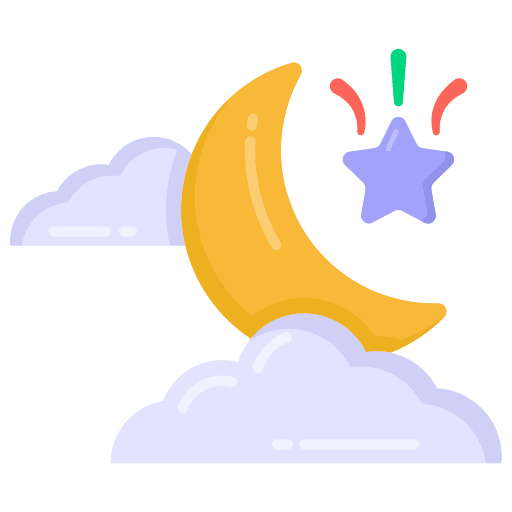 Night weather cloud moon icon