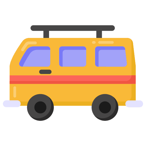 Bus holidays summer traveling icon