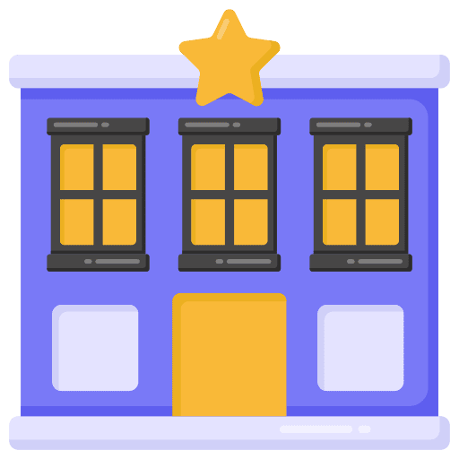Hotel buildings vacations holidays icon