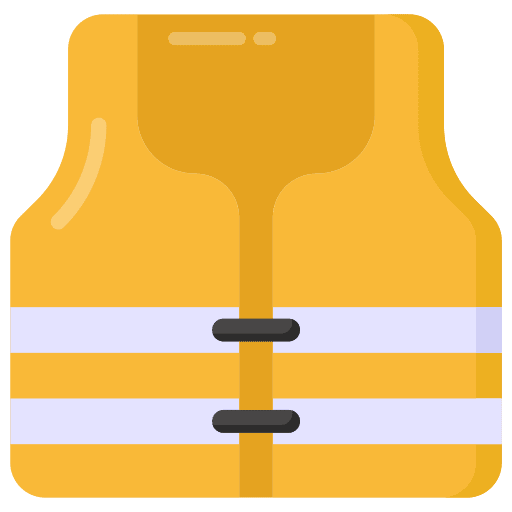 Life jacket vest protection secure icon