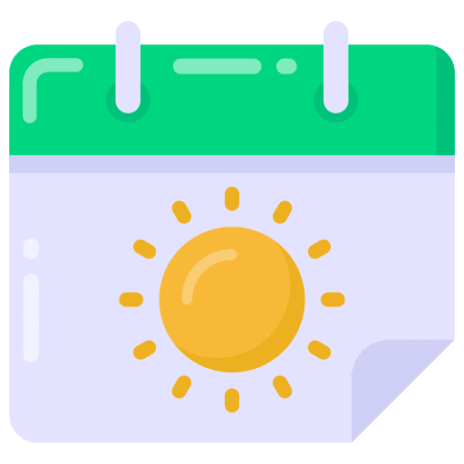 Calendar date season holidays icon