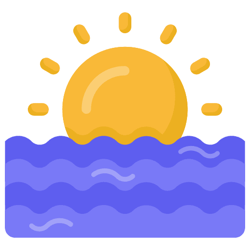 Sunset holidays travel sunrise icon