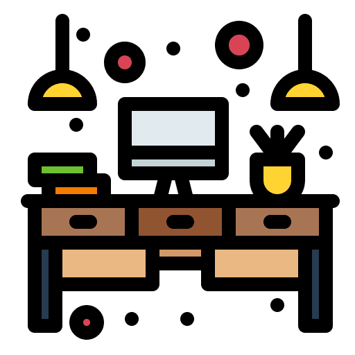 Desk table desktop furniture icon