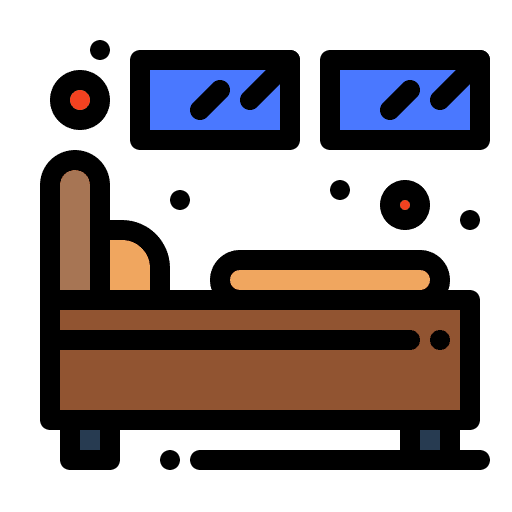 Bed sleep bedroom furniture and household icon