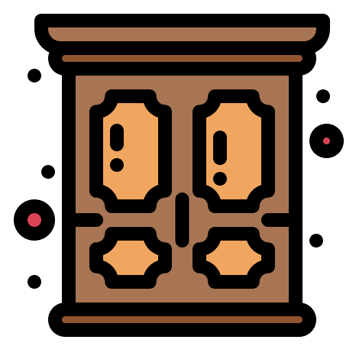 Wardrobe furniture and household clothes furniture icon