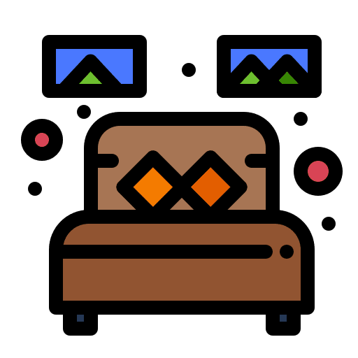 Bed sleep rest bedroom icon