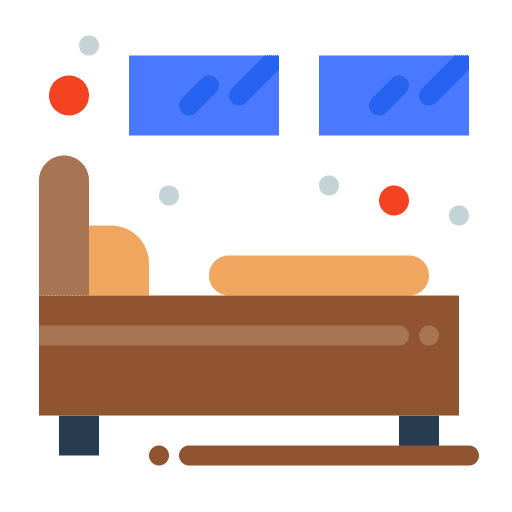 Bed furniture pillow sleeping icon