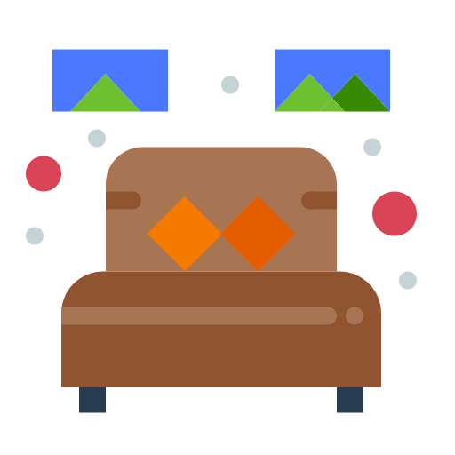 Bed rest bedroom furniture and household icon