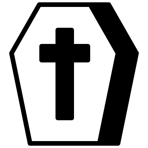 Coffin death funeral burial icon