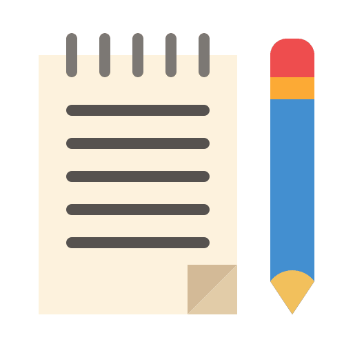Notebook organization pencil planning icon