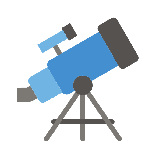Telescope science astronomy vision icon