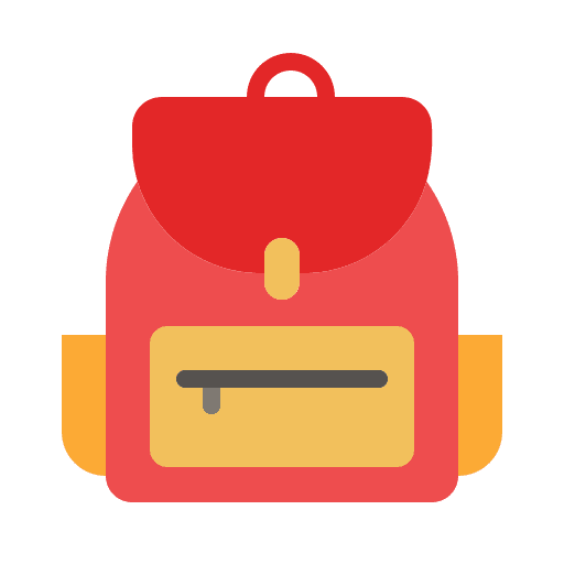 Backpack education travel high school icon