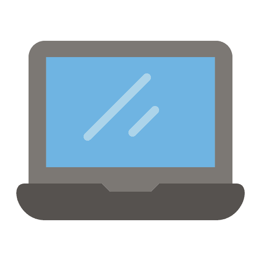 Laptop screen technology device icon