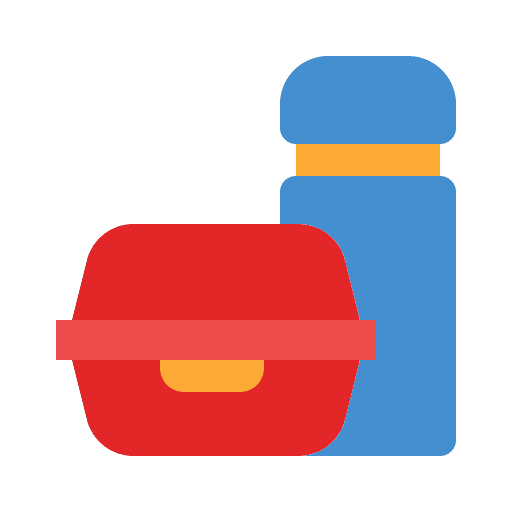 Lunch box bottle food and restaurant container icon