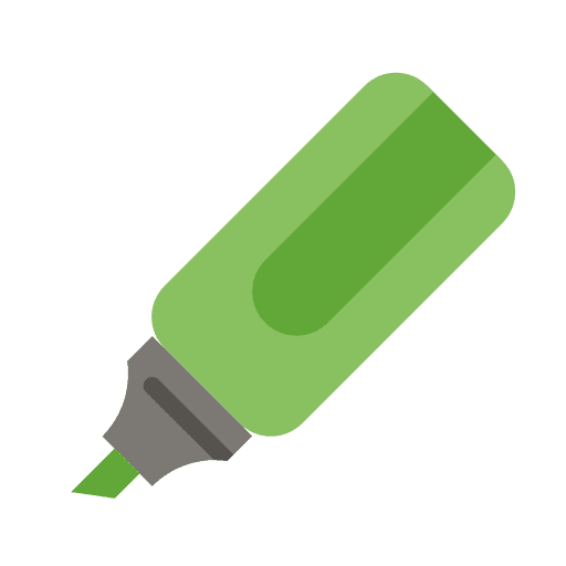 Marker highlighter school material education icon