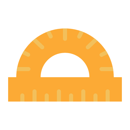 Protractor measurement stationery protractor icon