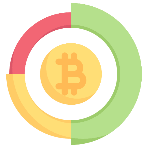 Analytic bitcoin business and finance donut chart icon