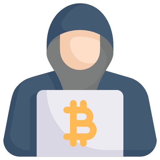 Hacker business and finance avatar bitcoin icon