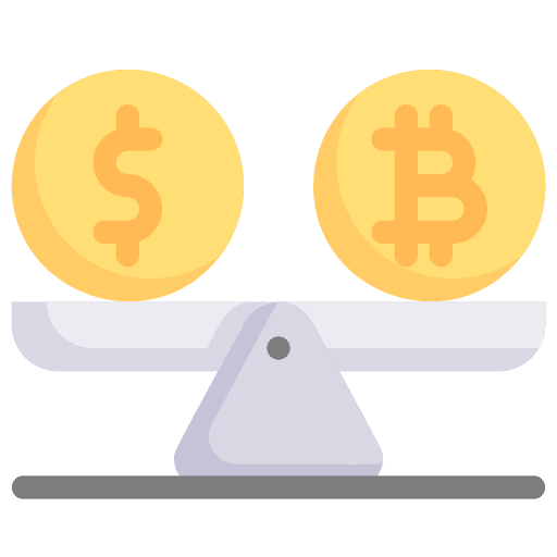 Balance bitcoin scale currency icon Balance bitcoin scale currency icon