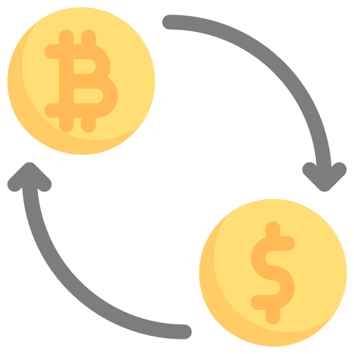 Exchange money dollar cryptocurrency icon Exchange money dollar cryptocurrency icon