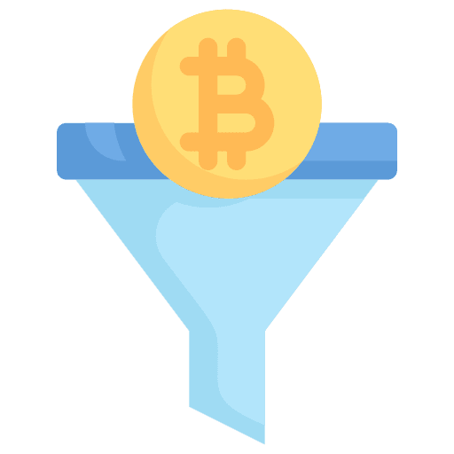 Filter funnel coin filter icon Filter funnel coin filter icon