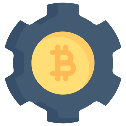 Gear setting business and finance bitcoin icon Gear setting business and finance bitcoin icon