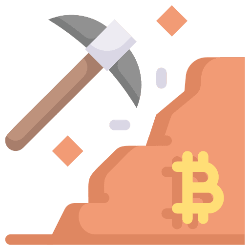 Mining pickaxe blockchain mining icon Mining pickaxe blockchain mining icon