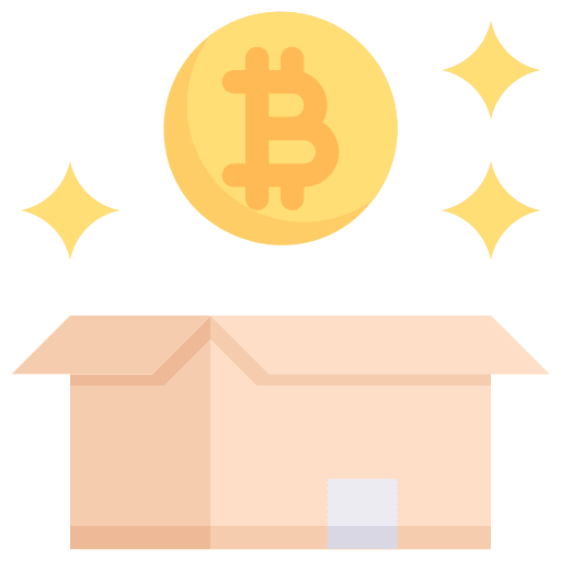 Box bitcoin blockchain storage icon Box bitcoin blockchain storage icon