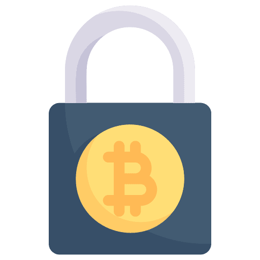 Padlock bitcoin security secure icon Padlock bitcoin security secure icon