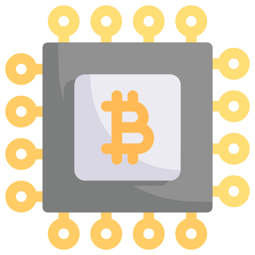 Processor technology business and finance bitcoin icon Processor technology business and finance bitcoin icon