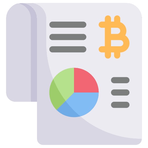Report pie chart bitcoin statistics icon Report pie chart bitcoin statistics icon
