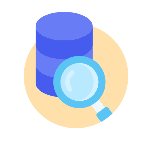 Database computer database find icon Database computer database find icon
