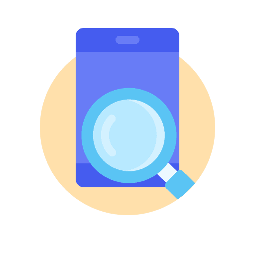 Mobile searching zoom find icon Mobile searching zoom find icon