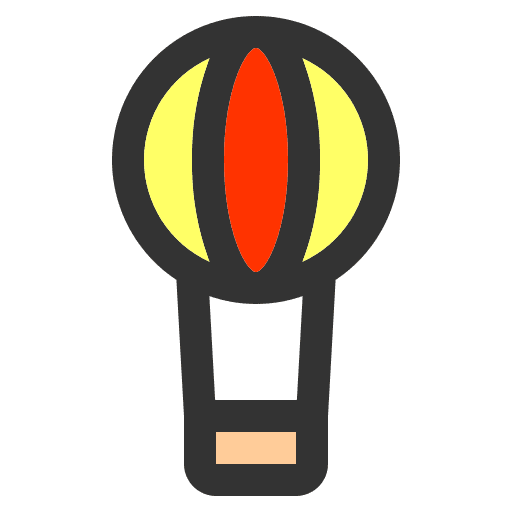 Air balloon transportation fly transport icon
