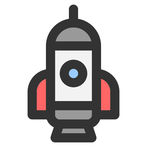 Rocket spacecraft launch startup icon