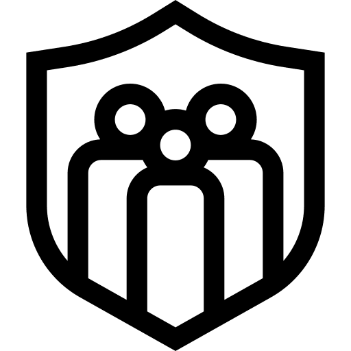 Safety people shield user icon