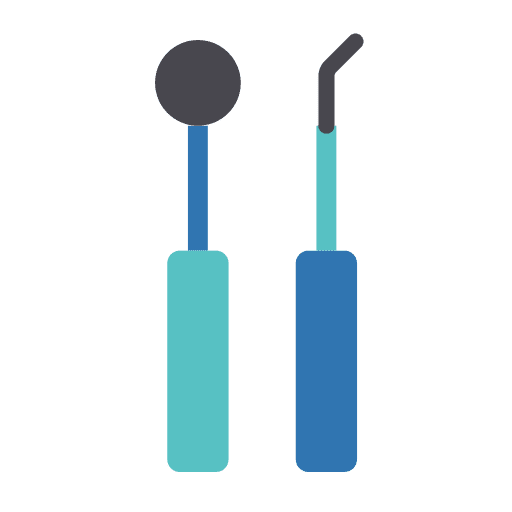 Dentist tools mouth mirror tools utensils icon