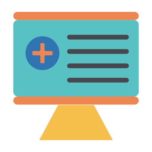 Medical report hospital healthcare and medical screen icon