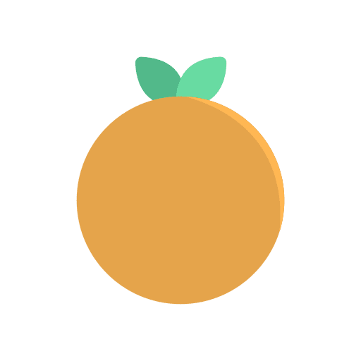 Orange vegan diet food and restaurant icon