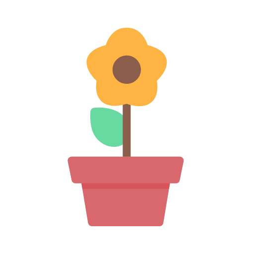 Sunflower nature pot botanical icon