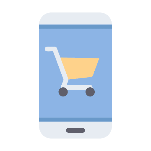 Smartphone shopping trolley application icon