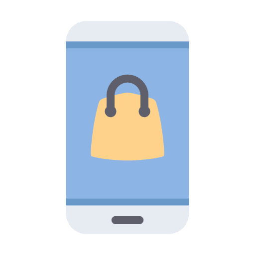 Smartphone shopping retail ecommerce icon Smartphone shopping retail ecommerce icon