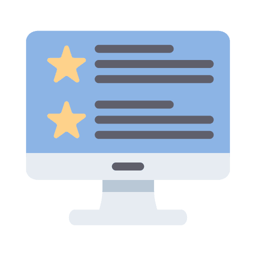Computer business ecommerce rating icon Computer business ecommerce rating icon