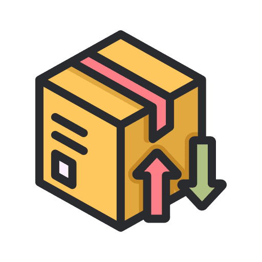 Package box shopping process icon