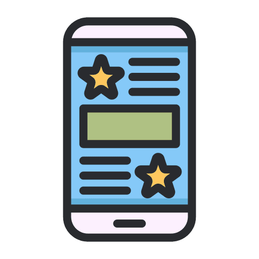 Smartphone shopping retail rating icon Smartphone shopping retail rating icon