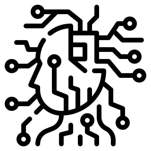 Artificial intelligence technology robot initiative icon