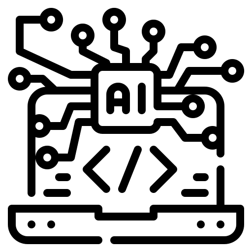 Coding intelligence coding network icon