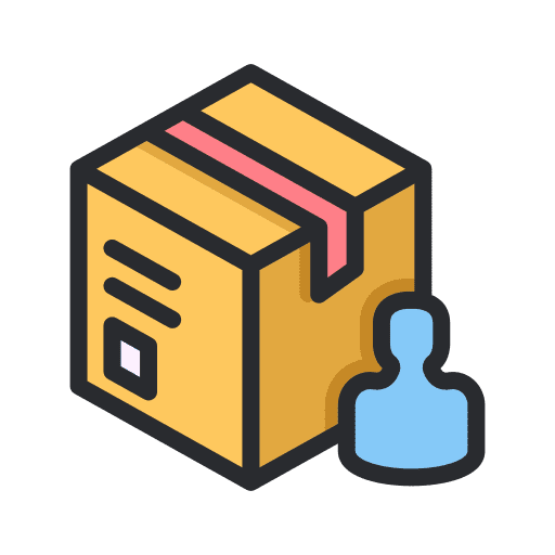 Package box business receiver icon Package box business receiver icon